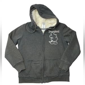 Disneyland 55th Anniversary Zip-Up Hoodie Sweatshirt Fur Lined Women’s XL